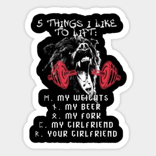 5 things I like to lift Sticker